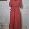 Vestido longo com mangas Bufantes